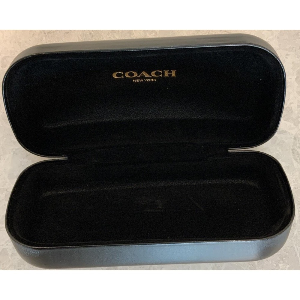 Coach New York Glasses Case Black Hard Clamshell 6.5" Long 2.5" Tall 3" Wide